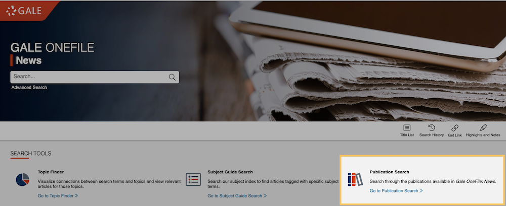 Gale Publication Search