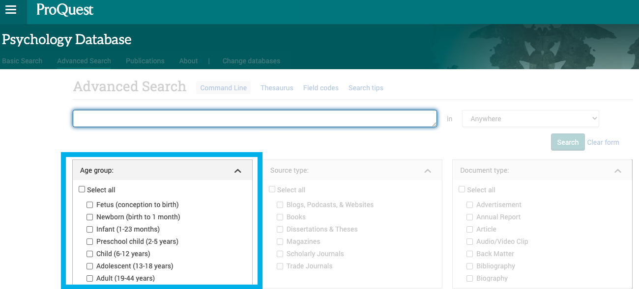 ProQuest Psychology Database